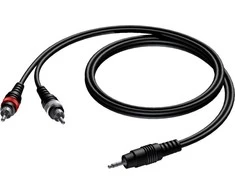 Kabelis Procab Jack 3.5mm - RCA (Cinch) x2 10m juoda (CAB711 / 10)