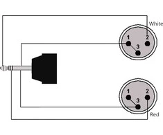3,5 mm mini lizdas - 2 x XLR 1,5 m laidas - Procab