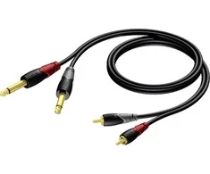 Procab Kabelis 2 x RCA/Cinch kištukas – 2 x 6,3 mm jungties kištukas Mono 1,5 m – CLA631/1,5