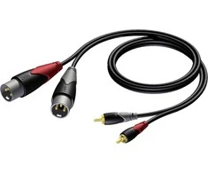 Procab Kabelis 2x XLR kištukas-2X RCA/ CINCH kištukas 1,5 M - CLA701/1,5