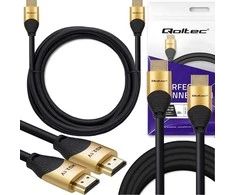 Qoltec 50356 HDMI v2.1 kabelis Itin didelės spartos 8K | 60 Hz | 28AWG | AUKSAS | 3 m