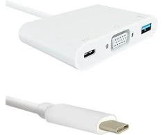 QOLTEC 50426 Qoltec Adapteris USB 3.1 typC Vyriškas / VGA F + USB 3.0 + USB 3.1 typC