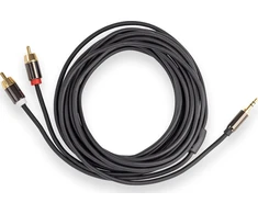 Kabelis Reagle Jack 3.5mm - RCA (Cinch) x2 2m juodas (RAJR200S)