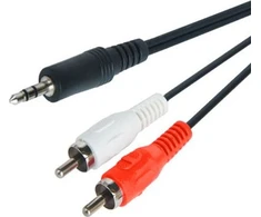 Aux kabelis, mini lizdas 3,5 mm, 2 RCA, RCA, stereo, 1,5 m, e398, 1 vnt.
