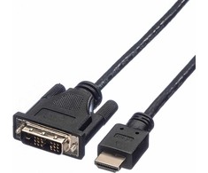 Roline HDMI – DVI-D kabelis 1 m juodas (11.04.5519)