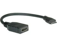 Secomp ROLINE HDMI didelės spartos kabelis su Ethernet, HDMI A tipo F - HDMI C tipo M 0,15 m, 0,15 m, HDMI A tipo (standartinis), HDMI C tipo (mini), 1920 x 1080 pikselių, juodas