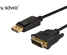 Vaizdo Kabelio Adapteris - Savio CL-106 1,8 m DisplayPort DVI Juodas