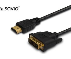 Savio CL-139 video cable adapter 1.8 m DVI-A HDMI Type A (Standard) Juodas