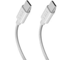 SBS TECABLETISSUETCC2G kabelis 2 x USB-C 2m 60W with Power Delivery – pilkos spalvos