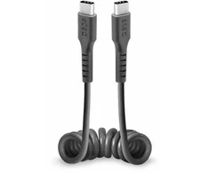 SBS TECABLETYPCCSK USB-C spiral kabelis – USB-C 0.5m – juodos spalvos