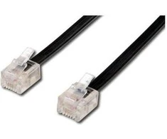 Telefono kabelis, 4 gyslų, RJ11 M-15m, juodas, be pavadinimo, ekonomiškas, skirtas ADSL modemui