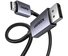 Kabelis DisplayPort (DP) kištukas - HDMI kištukas vienpusis 4K@30Hz 3m juodas DP125 UGREEN