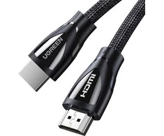 Kabelis HDMI-HDMI kištukai 1m (HDMI 2.1 8K@60Hz 48Gbps) juodas su nailoniniu šarvu HD140 UGREEN