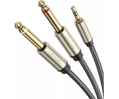 UGREEN AV126 3.5mm - 2x 6.35mm laidas 2m pilkas