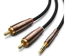 UGREEN AV170 kabelis 2x RCA Cinch kištukai - 3.5mm kištukas 2m