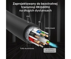 Unitek Kabelis optyczny HDMI 2.1 AOC 8K 120Hz 70m