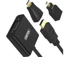 UNITEK Y-6355 Unitek Adapteris mini/mikro HDMI prie VGA + garso, Y-6355