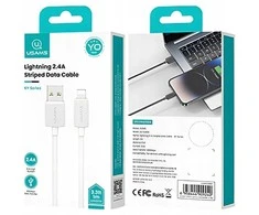 Kabelis USAMS KY Series US-SJ689 2.4A USB-A į Lightning 1m baltas