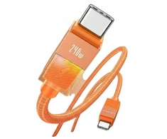 Kabelis USAMS U93 240W USB-C į USB-C 1.2m oranžinės spalvos
