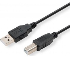 Lama Plus USB kabelis (2.0), USB A M - USB B (M), 5m, juoda
