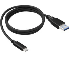 USB kabelis 2GO USB-A - USB-C 1 m Juodas (795731)