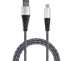 USB kabelis 2GO USB-A - USB-C 1 m Juodas- Sidabrinis (795953)