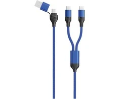 USB kabelis 2GO USB-A + USB-C - 2x USB-C 1.2 m mėlyna (797366)