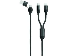 USB kabelis 2GO USB-A + USB-C - 2x USB-C 1.2 m Juodas (797367)