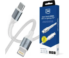 3Mk Protection Accessories - 3mk Hyper Cable N-SERIES C to Lightning 2m PD 3.0 9V/3A 27W Baltas