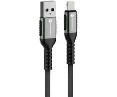 USB A tipo laidas su „Lightning“ jungtimi Forcell F-Energy 2,4A 12W Cafule 0,25 m, C257, juodas