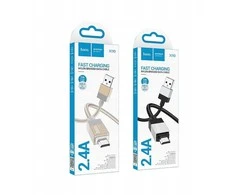 USB A tipo į Micro USB adapterį Hoco 2,4A, 1 m, X110, auksinis
