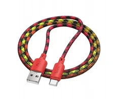 USB A į USB C laidas Hoco 3A 1 m X116 gradientinis raudonas
