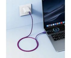 USB A į USB C laidas Hoco 3A 1 m X116 gradientinis violetinis