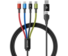 Accura 8w1 USB-A/USB-C to 2xUSB-C | Lightning | microUSB | 3.0A | 1.2m | juoda
