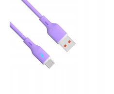 USB laidas Akyga USB-C - USB-A 1 m Violetinis (AK-USB-65)
