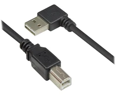 Kabelis USB Alcasa Good Connections EASY A kątowy B USB2.0 0,5 m Juodas (2510-EU005W)