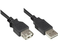 Good Connections Kabelis USB Alcasa A - USB A 1.8m M/F kabelis USB USB 2.0 1,8 m 0,48 Gbit/s Juodas (2511-EU02)