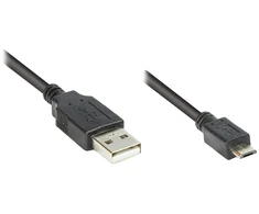 Kabelis USB Alcasa USB-A - microUSB 0.3 m Juodas (2510-MB003)
