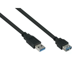 Kabelis USB Alcasa USB-A - USB-A 1 m Juodas (UK30P-ASA-010S)