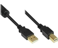 Kabelis USB Alcasa USB-A - USB-B 3 m Juodas (GC-M0082)