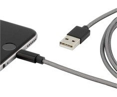 Kabelis USB Ansmann USB-A - Lightning 1 m Pilka (1700-0045)