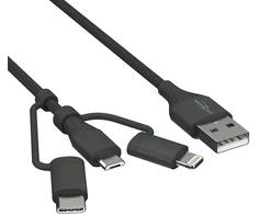 ANSMANN USB 3 viename duomenų / įkrovimo laidas, 120 cm