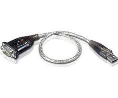 Kabelis USB Aten USB-A - DB-9 0.35 m Permatomas (UC232A-AT)