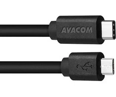AVACOM DUOMENŲ IR ĮKROVIMO KABELAS USB TYPE-C - MICRO USB, 100cm, Juodas