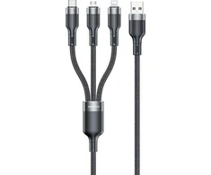 AWEI kabelis CL-975 usb-c/lightning/mico 3in1 juodos spalvos