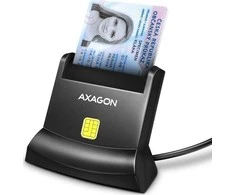 Axagon Universalus stalinis USB kontaktas Smart/ID kortelių skaitytuvas su ilgu USB-A laidu.