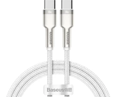 Baseus Cafule USB-C - USB-C laidas 100W 1m - Baltas