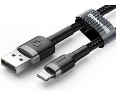 Baseus Cafule USB Lightning kabelis 2.4A 1m - Pilkas / Juodas
