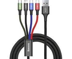 Baseus Fast USB kabelis 4in1 2xUSB-C / Lightning / Micro 3.5A 1.2m - Juodas