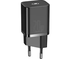 Baseus Sieninis įkroviklis Super Si 20W USB-C QC3.0 PD, juodas
